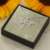 Plus Minus Co Dragonfly Necklace Pendant | Spiritual Meaning Gift for Daughter, Woman Jewelry | Silver Warrior Necklace Items | Large Libelle Items Gifts, view 3