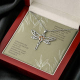 Plus Minus Co Dragonfly Necklace Pendant | Spiritual Meaning Gift for Daughter, Woman Jewelry | Silver Warrior Necklace Items | Large Libelle Items Gifts, view 4