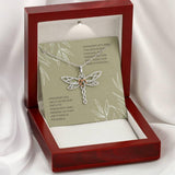 Plus Minus Co Dragonfly Necklace Pendant | Spiritual Meaning Gift for Daughter, Woman Jewelry | Silver Warrior Necklace Items | Large Libelle Items Gifts, view 5