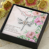 Plus Minus Co Dragonfly Pendant Necklace for Sister, Sister Necklace,, view 2