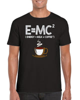 Plus Minus Co E=MC² Energy = Milk x Coffee T-Shirt | Funny Science Coffee Lover Tee | Unisex Crewneck Graphic Shirt, view 2