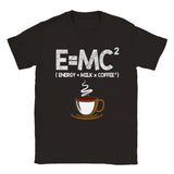 Plus Minus Co E=MC² Energy = Milk x Coffee T-Shirt | Funny Science Coffee Lover Tee | Unisex Crewneck Graphic Shirt, view 3