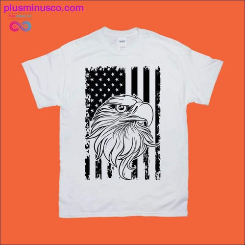 Plus Minus Co Eagle Face Grunge | American Flag T-Shirts