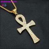 Plus Minus Co Egyptian Ankh Cross Pendant Necklace for Men, view 3