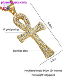 Plus Minus Co Egyptian Ankh Cross Pendant Necklace for Men, view 4