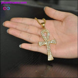 Plus Minus Co Egyptian Ankh Cross Pendant Necklace for Men, view 5