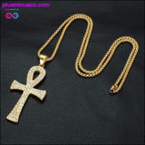 Plus Minus Co Egyptian Ankh Cross Pendant Necklace for Men, view 6