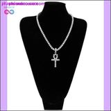 Plus Minus Co Egyptian Ankh Pendant Necklace Gold & Silver Color, view 2