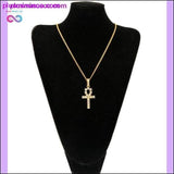 Plus Minus Co Egyptian Ankh Pendant Necklace Gold & Silver Color, view 3