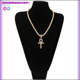 Plus Minus Co Egyptian Ankh Pendant Necklace Gold & Silver Color, view 4