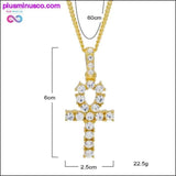 Plus Minus Co Egyptian Ankh Pendant Necklace Gold & Silver Color, view 6