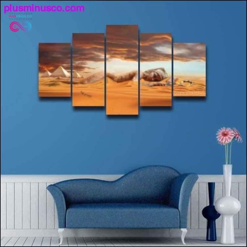 Plus Minus Co Egyptian pyramids landscape Canvas Print