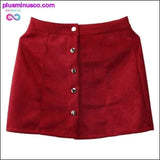 Plus Minus Co Elegant Summer-themed Suede Leather A-line Mini Skirt at, view 2