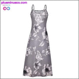 Plus Minus Co Elegant Women Boho Dress Vintage Floral Sleeveless Holiday, view 3