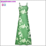 Plus Minus Co Elegant Women Boho Dress Vintage Floral Sleeveless Holiday, view 4