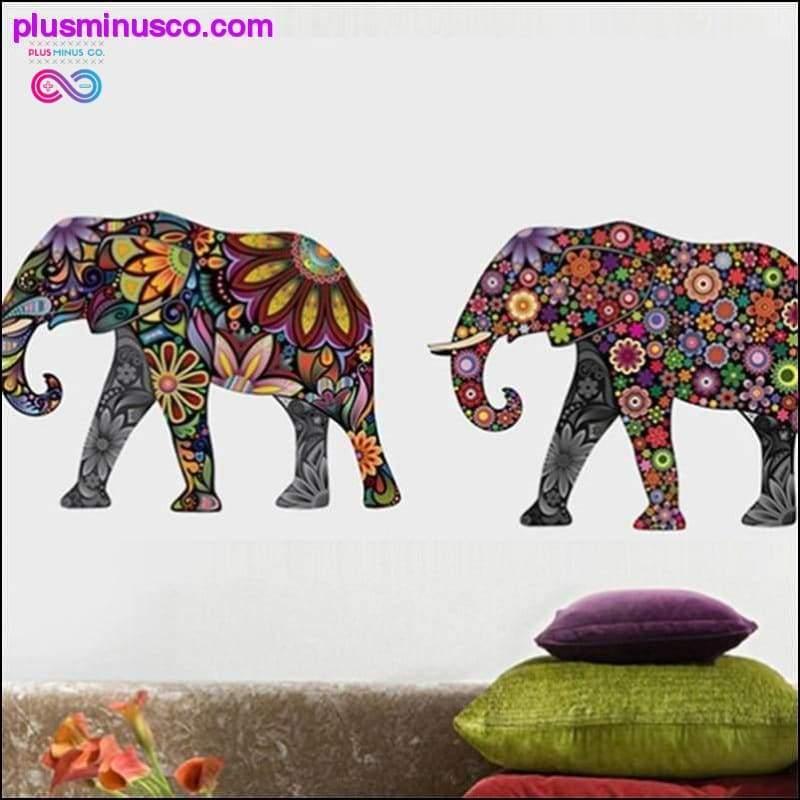 Plus Minus Co Elephant Flower Pattern Wall Sticker Decals Home Decor