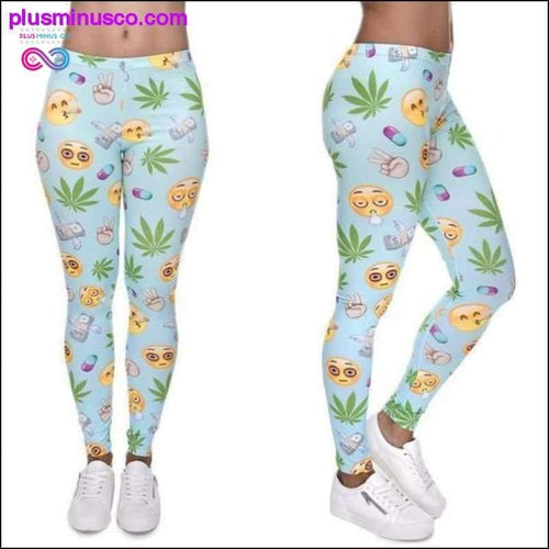 Plus Minus Co Emoji Printed Leggings