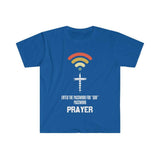 Plus Minus Co Enter the password for "GOD" password PRAYER Unisex Soft style T-Shirt, view 2