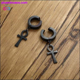 Plus Minus Co Eternal Cross Egypt Cleopatra Ankh Queen Ankara Earrings for, view 3