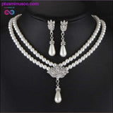 Plus Minus Co European And American Jewelry Bride Pearl Crystal With Short, view 3