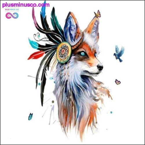 Plus Minus Co Wolf Head Wall Stickers Colorful Feather Butterfly Birds