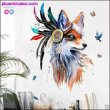 Plus Minus Co Wolf Head Wall Stickers Colorful Feather Butterfly Birds, view 2