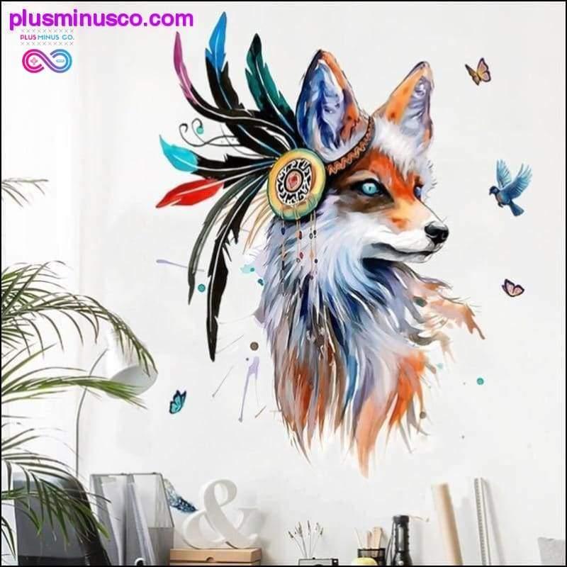 Plus Minus Co European Style Hand Painted Wolf Head Wall Stickers Home