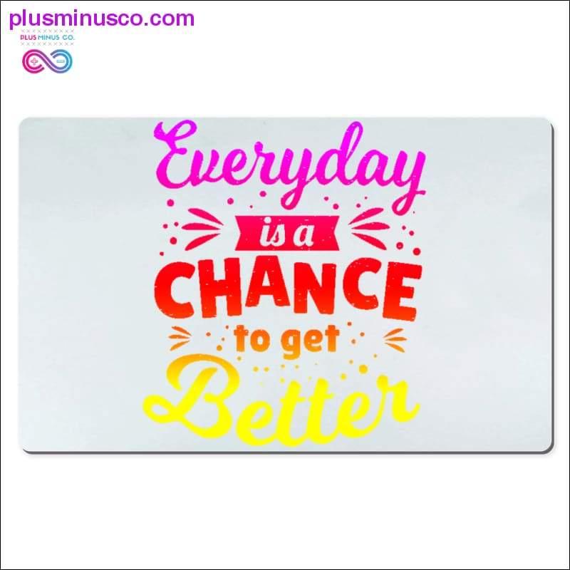 Plus Minus Co Everyday is a chance to get better Desk Mats