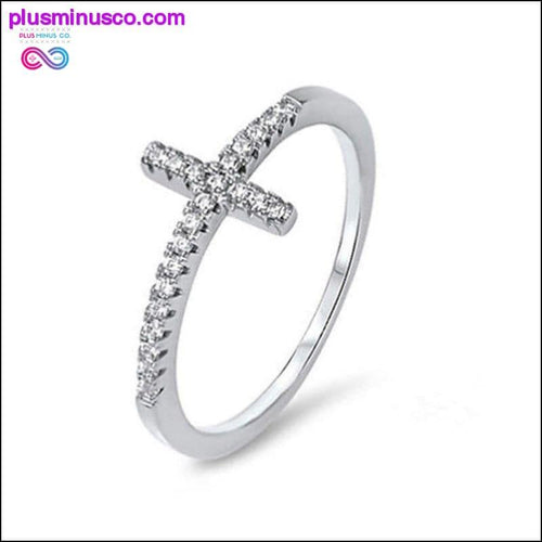 Plus Minus Co Exquisite Silver Plated Ring for Women Eternity Christian