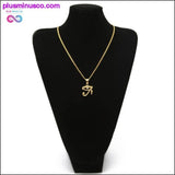 Plus Minus Co Eye Of Horus Pendant Stainless steel Gold Color Necklace, view 2