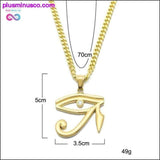 Plus Minus Co Eye Of Horus Pendant Stainless steel Gold Color Necklace, view 3