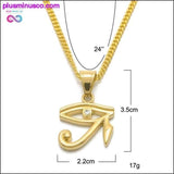 Plus Minus Co Eye Of Horus Pendant Stainless steel Gold Color Necklace, view 5