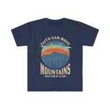 Plus Minus Co Faith can move the mountains, Matthew 17:20 Unisex Soft style T-Shirt, view 6