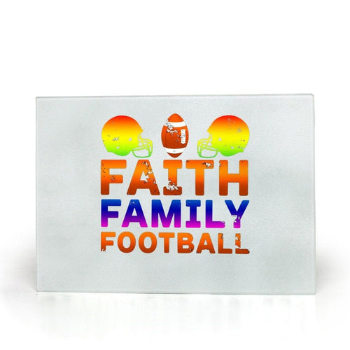 Plus Minus Co Faith Family and Football Glass Cutting Boards