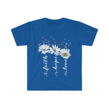 Plus Minus Co Faith Hope Love Unisex Soft style T-Shirt, view 2