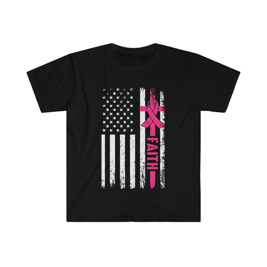 Plus Minus Co Faith Ribbon, American Flag Unisex Soft style T-Shirt