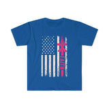 Plus Minus Co Faith Ribbon, American Flag Unisex Soft style T-Shirt, view 2