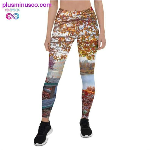 Plus Minus Co Fall leaves all over print Leggings