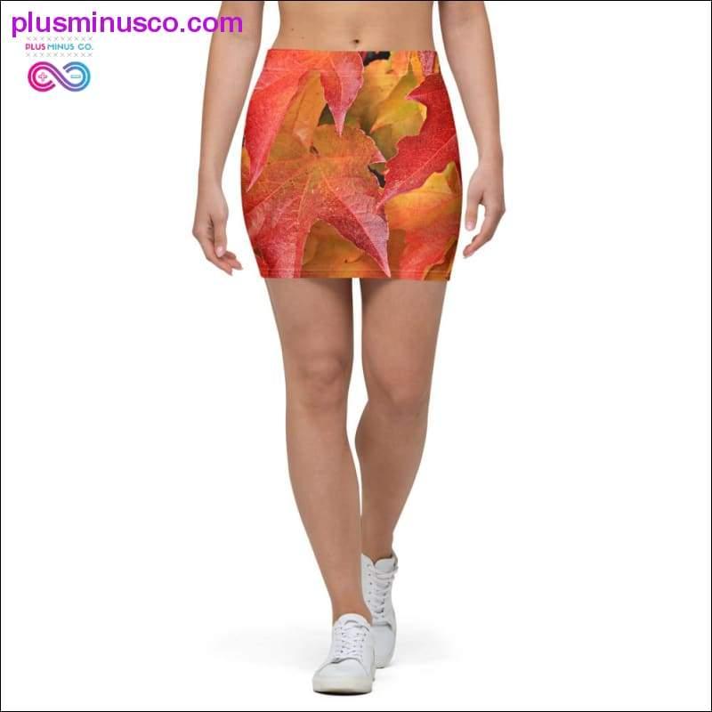 Plus Minus Co Fall leaves design all over print Mini Skirt