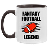 Plus Minus Co Fantasy Football Legend Accent Mug, Funny FFL Football Mug, Fantasy Sports Mug Gift,gift for fantasy Football  fan, view 2