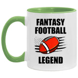 Plus Minus Co Fantasy Football Legend Accent Mug, Funny FFL Football Mug, Fantasy Sports Mug Gift,gift for fantasy Football  fan, view 4