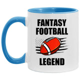 Plus Minus Co Fantasy Football Legend Accent Mug, Funny FFL Football Mug, Fantasy Sports Mug Gift,gift for fantasy Football  fan, view 5