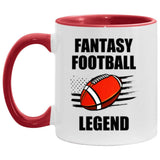 Plus Minus Co Fantasy Football Legend Accent Mug, Funny FFL Football Mug, Fantasy Sports Mug Gift,gift for fantasy Football  fan, view 6