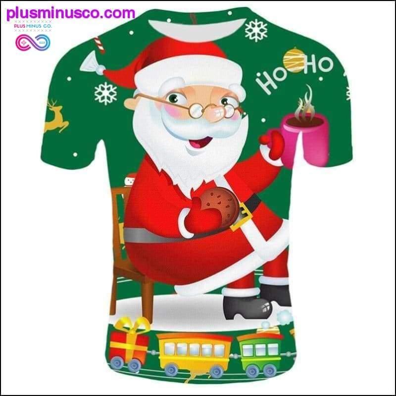 Plus Minus Co Fashion Christmas T-Shirts for Men - Funny Santa Claus