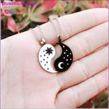 Plus Minus Co Yin-Yang, Sun and Moon Pendant with Titanium Steel Necklace, view 3