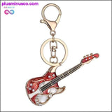 Plus Minus Co Fashion Key chain Mini Guitar Key Ring Chain, view 2