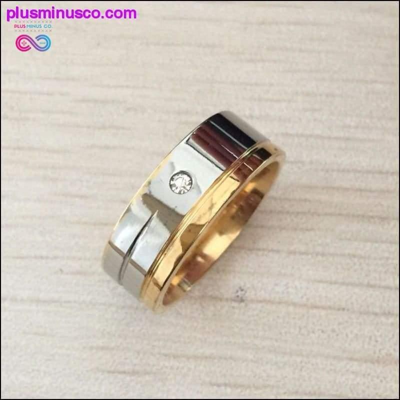 Plus Minus Co Fashion luxury 8MM rings gold silver plated stainless steel