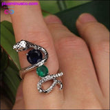 Plus Minus Co Fashion Multi color Snake Rhinestone Rings For Women Gold, view 2