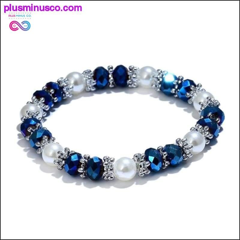 Plus Minus Co Fashion Shiny mulher Jewelry Colorful Rhinestone Faux Pearl