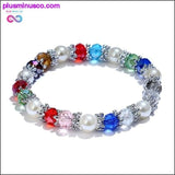 Plus Minus Co Fashion Shiny mulher Jewelry Colorful Rhinestone Faux Pearl, view 2